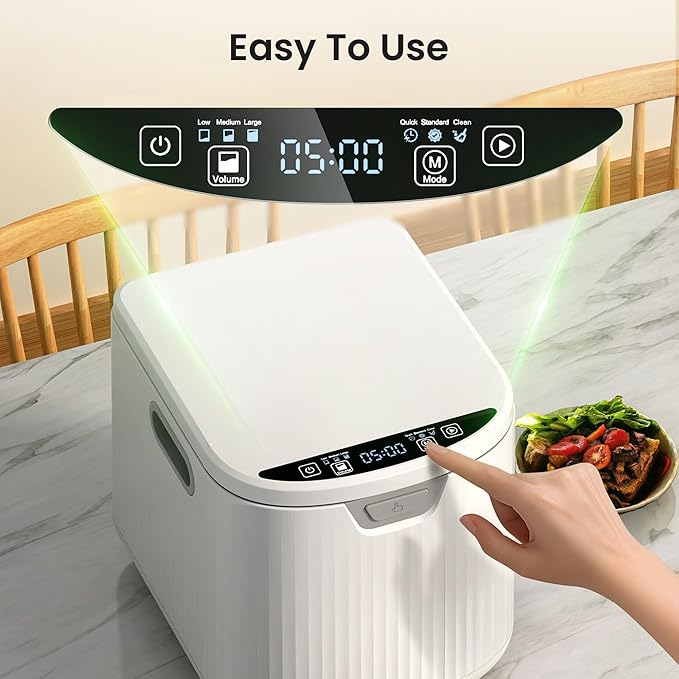 Kismile Electric Composter for Kitchen, 2.5L (Max 3.3L) Indoor Smart Compost Bin Countertop with LED Display, Odorless with 2 Carbon Filters, Auto-Cleaning, Turn Food Waste into Fertilizer for Home