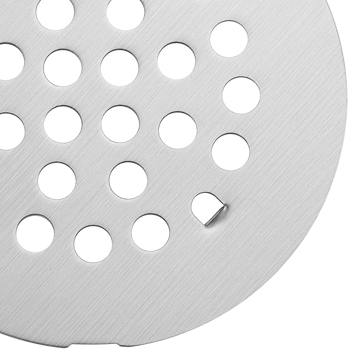 Bropury 4-1/4-Inch Easy-to-Install Snap-in Shower Drain Cover Floor Drain Replacement Cover Stainless Steel (Brushed Nickel)
