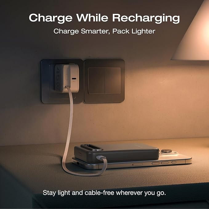 EF ECOFLOW Rapid Mag Power Bank 10,000mAh, Qi2 Certified 15W Wireless Charging, 0.6'' Ultra-Slim Magnetic Portable Charger, Fast Charging Magnetic Battery for iPhone 17/16/15, Galaxy, Google, Black