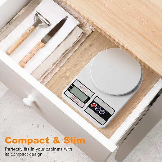 Digital Kitchen Scale 22lb/10kg Capacity, Stainless Steel Food Scale with oz/g Units | Replaceable Battery Power | Ideal for Meal Prep, Cooking, Baking