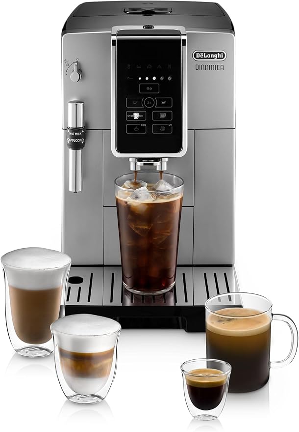 De'Longhi Dinamica Automatic Coffee & Espresso Machine (Silver with Premium Adjustable Frother) (Renewed)