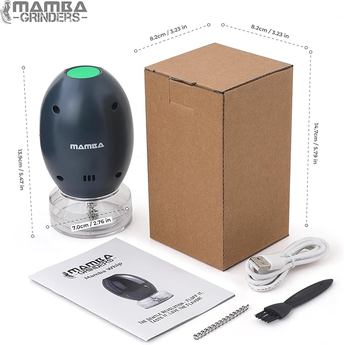 Mamba Electric Grinder. USB Rechargeable Portable One Handed Large Grinder and Spice Mill - Anchor Gray