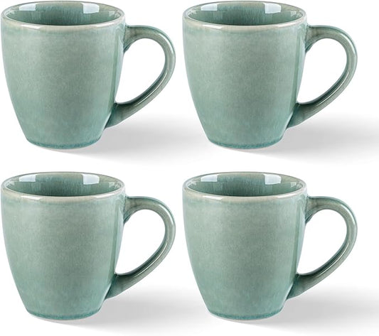 GBHOME Ceramic Coffee Mugs Set of 4, 12oz Stoneware Coffee Mugs Set For Dad Mom Women MEN, Light Weight Coffee Cups for Latte/Tea/Beer/Hot Cocoa, Dishwasher & Microwave Safe