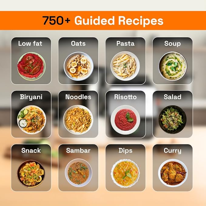 upliance AI Cooking Assistant | 750+ Recipes | AI Powered | 12 Modes | Weighing Scale | App & WiFi | 220-204V | Use with Transformer in USA