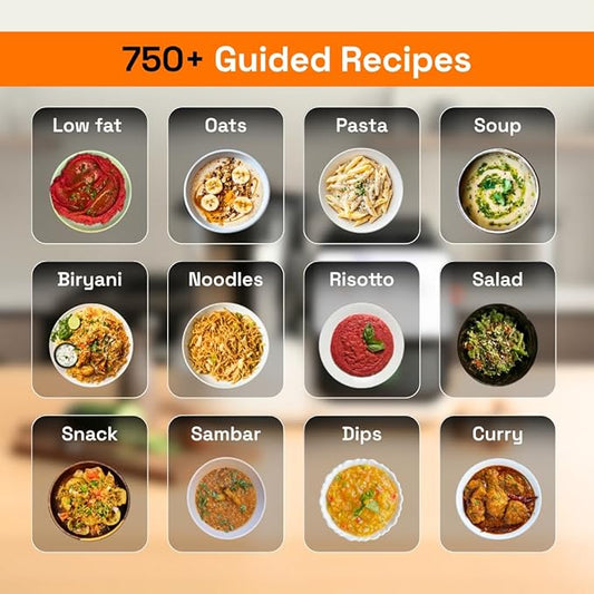 upliance AI Cooking Assistant | 750+ Recipes | AI Powered | 12 Modes | Weighing Scale | App & WiFi | 220-204V | Use with Transformer in USA