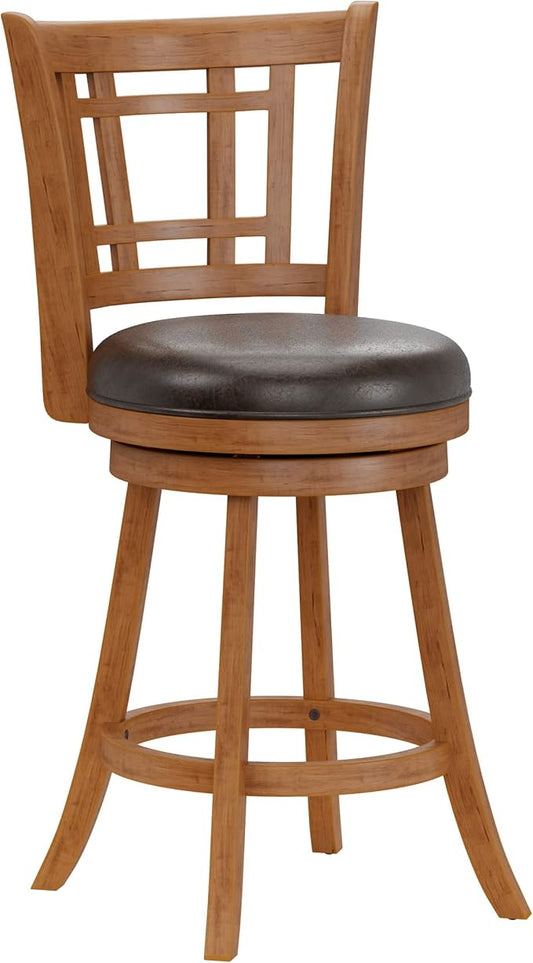 Hillsdale Fairfox 24.5" Wood Swivel Counter Height Stool, Oak
