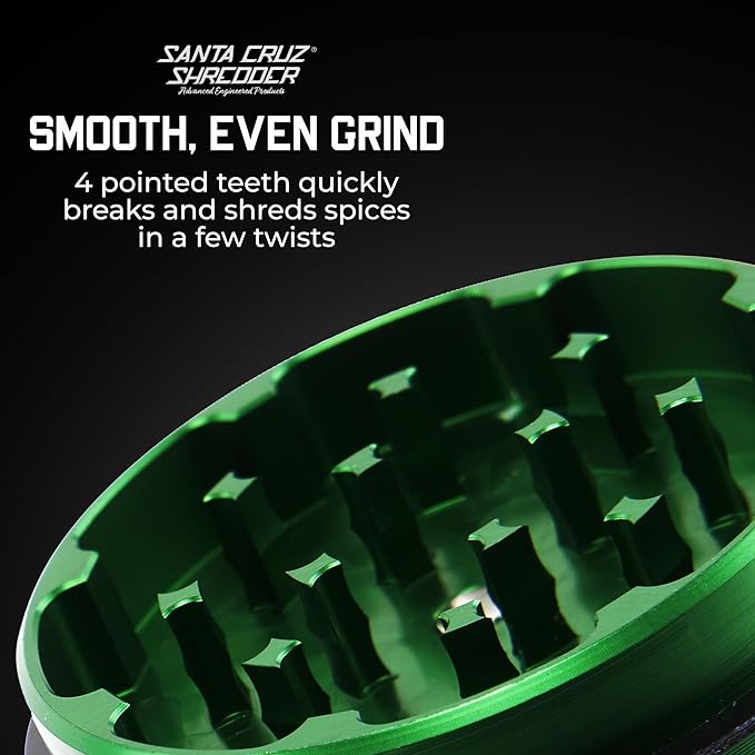 Santa Cruz Shredder Herb and Spice Grinder Made in USA (Large (2.7 Inch), Green)