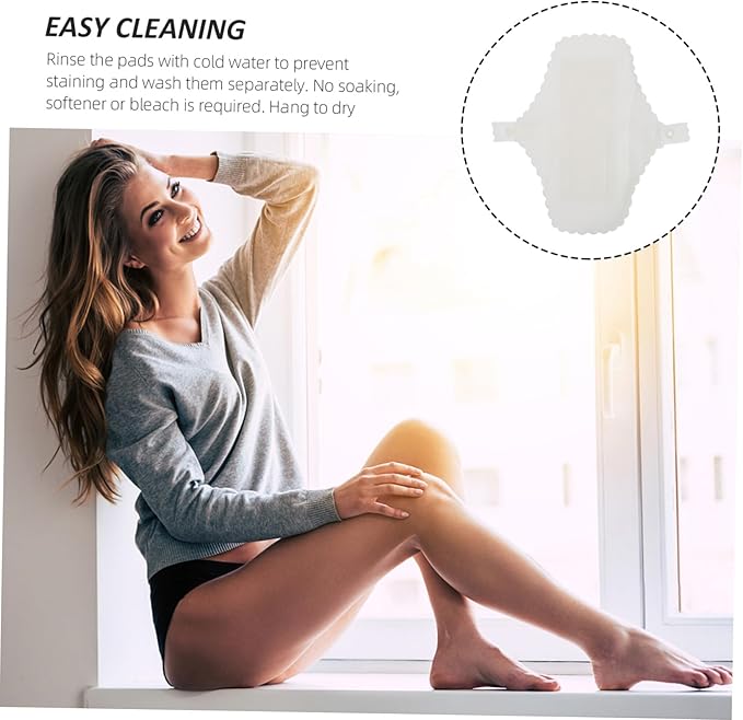 3Pcs Washable Cotton Menstrual Pads Snap Design Breathable Reusable Sanitary Towels for Puerpera Women Comfortable Period Liners