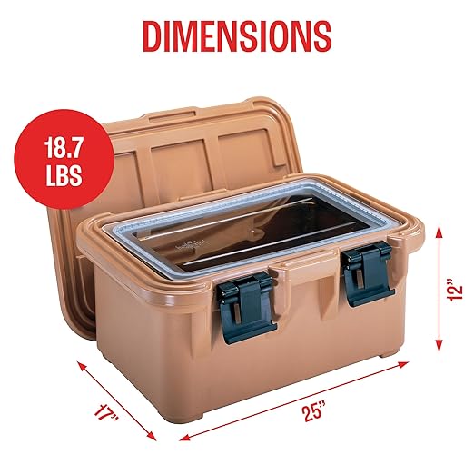 Cambro Insulated Food Pan Carrier - 8 Inch Deep Hotbox and Food Warmer for Catering & Transport - Top Load S-Series (Beige)