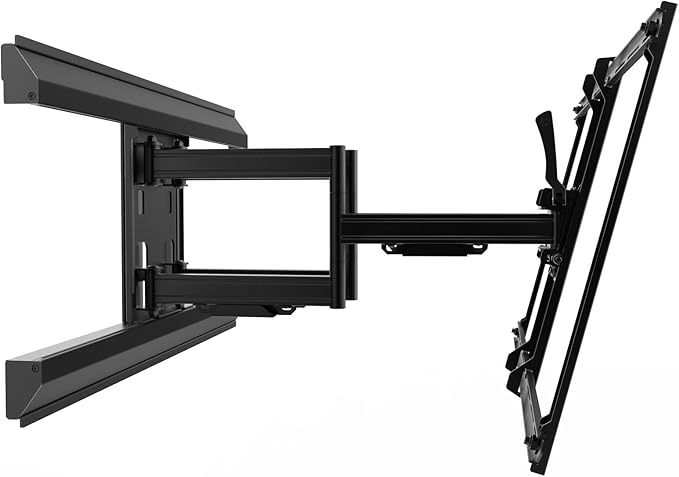 Kanto PMX680 Full Motion Pro Series Mount for 39" to 80" TVs | Adjustable Positioning | Integrated Cable Management | Toolless Tilt | Black