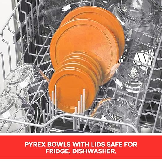 Wood Grip - Lids for Pyrex and Anchor Round Glass Containers - Lids for Pyrex Glass Containers - Replacement Lids (Red, 2 Cups, 4 Pack)