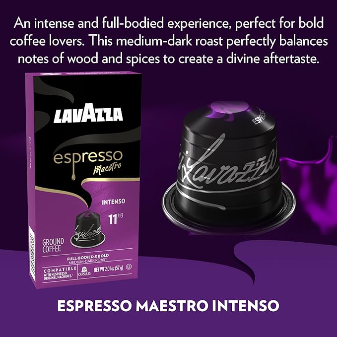 Lavazza Deciso Espresso Dark Roast Capsules Compatible with Nespresso Original Machines , 10 Count (Pack of 6)