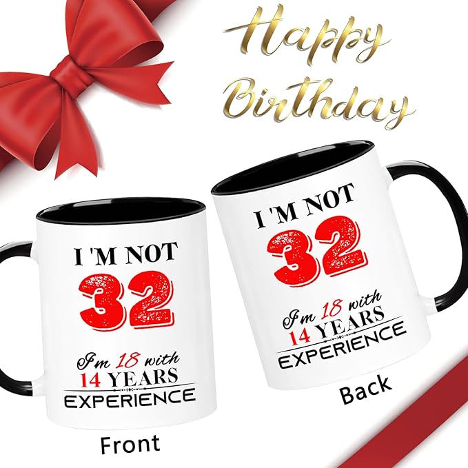 1993 32th Birthday Mug for Women Men, Turning 32 Year Old Birthday Gifts for Mom, Dad, Grandma, Grandpa, Wife, Husband, Daughter, Sister, Best Friends, Coworkers, Her, Him, 11oz Coffee Cup
