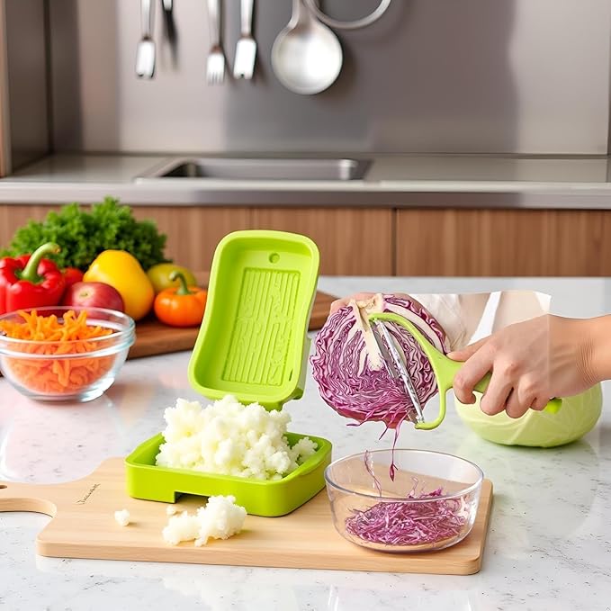 1Pc Green Cabbage Shredder,Stainless Steel Fruit Vegetable Potato Peeler Cabbages Graters Kitchen Vegetable Cutter Cabbage Slicer,Must Have for Home Restaurants Kitchen Gadgets 7.08 * 4.72in