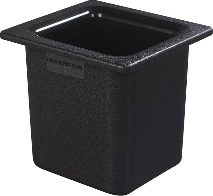Carlisle FoodService Products CM110503 Coldmaster ABS High Capacity Sixth Size Food Pan, 1.70 qt Capacity, 6-7/8" Length x 6-1/4" Width x 6-3/8" Height, Black