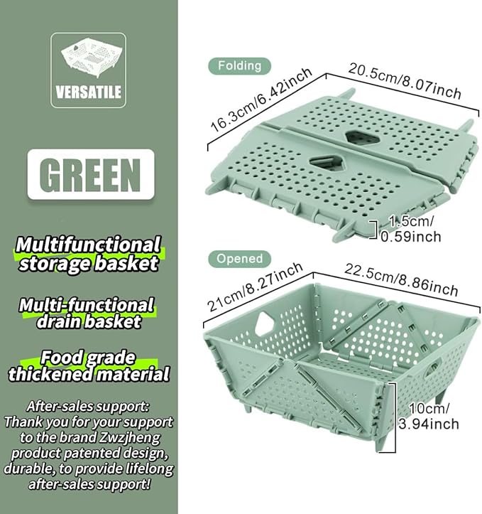 Thickened Collapsible multifunctional Strainers and Colander for Kitchen, Wash Foldable Storage Drain basket for Pasta, Fruit, Vegetables, snack，Berry Space-Saving ，RV Stackable Storage, Food cleaning