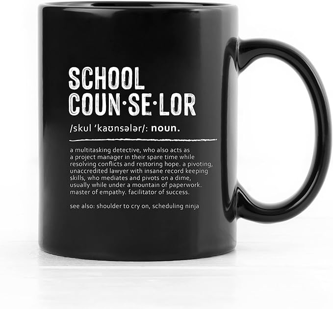 QUICQOD School Counselor Mug - Appreciation Gifts for School Counselor, Thank You & Retirement Gifts, 11 Oz Ceramic Coffee Mug