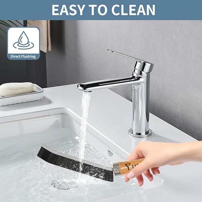4-piece set Crevice Cleaning Brush - Multifunctional Hard Bristle Cleaning Brush for Bathroom, Kitchen, Car, Window, Faucet, Toilet & Grout - Durable Household Cleaning Tools Essentials (Black)