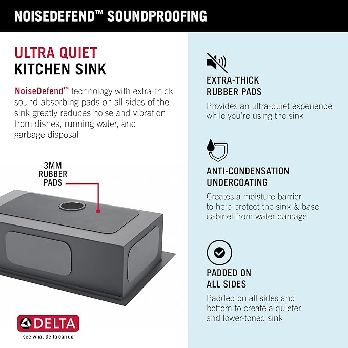DELTA FAUCET Rivet 30-Inch Workstation Kitchen Sink Drop-In Top Mount 16 Gauge Stainless Steel Single Bowl with WorkFlow Ledge and Chef’s Kit of 5 Accessories, 95A931-30S-SS