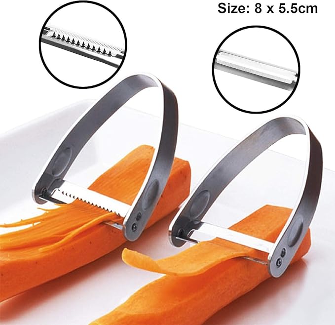 NewlineNY Stainless Steel Kitchen Tools: Veggie Fruit Shredder Slicer Grater Peeler, 4 Pcs Set: 1 Straight 1 Julienne Peeler 1 Cheese Vegetable Grater 1 Traditional