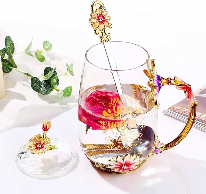 Sisters Gifts from Sister,Elegant Flower Tea Cup Coffee Mug,Unique Gifts for Birthday, Little, Big Sister in Law