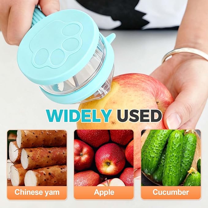 Peeling Knife With Storage Boxs, New with Box Storage Kitchen Special Fruit Peeler, Double sided Stainless Steel Peeler, Fruit Vegetable Peeler with Container (1PC Green)