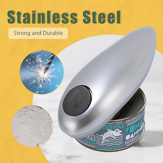 TARSHYRY Automatic Electric Can Opener, Stainless Steel Hand Held Battery Operated Can Opener for Seniors, Kitchen Gadgets