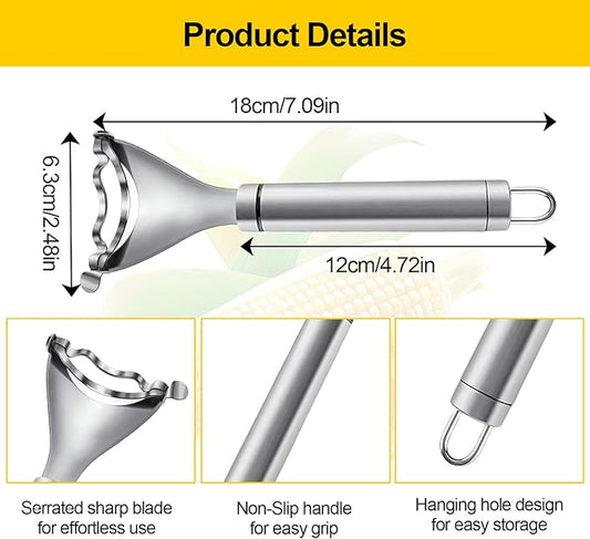 2 Pcs Corn Peeler, Corn Stripper Corn Cob Stripper Tool,Corn Stripper for Corn on the Cob Remover Tool，Corn Thresher with Ergonomic Handle，Kitchen Gadget