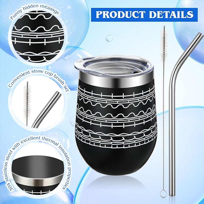 2 Pack 12 oz Hidden Message Mug Stainless Steel Insulated Tumbler with Straw and Brush, Joke Funny Sarcastic Coffee Mug Wine Cup Coworker Gag Gift for Christmas Employee Appreciation Gift