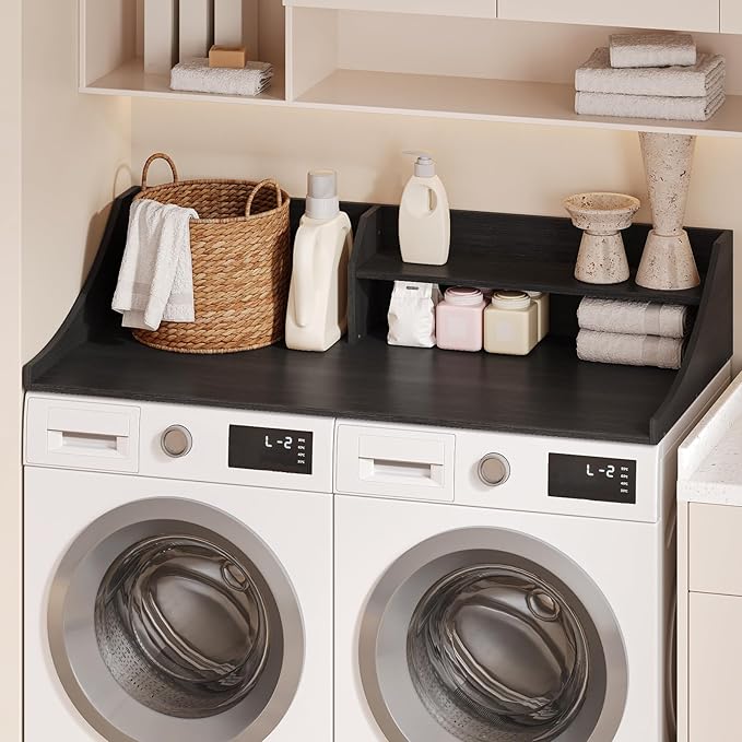 Bathroom Countertop Organizer, 54'' Washer Countertop Topper for Laundry Room Organization and Storage, Black