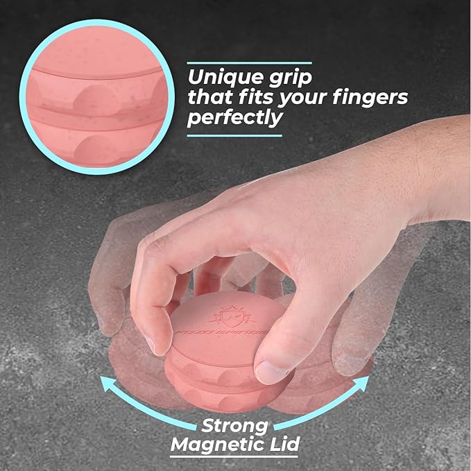 2.5" Spice Grinder 2-Piece, Strong Grip By Kozo. (Pink)