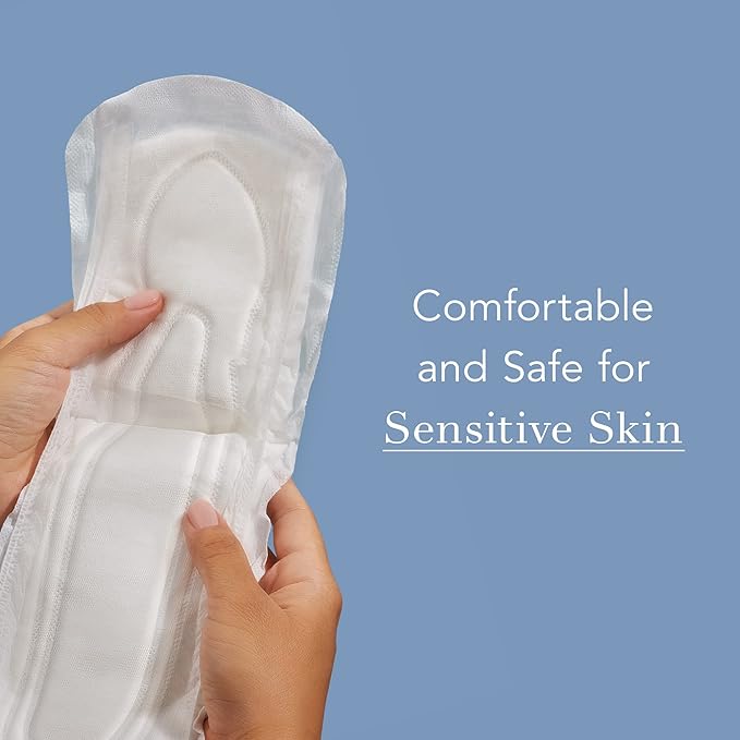 Rael Incontinence Pads for Women, Organic Cotton Cover, Postpartum Essential, Heavy Absorbency, Bladder Control, 4-Layer Core with Leak Guard Technology, Long Length (Moderate, 30 Count)