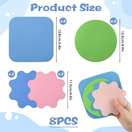 8 Pcs Rubber Jar Opener Gripper Pad, Multi Shape Silicone Bottle Grip Set with Round, Square and Flower Pads, Non Slip Cap Grip for Seniors, Kitchen Tools and Jar Grippers for Easy Opening