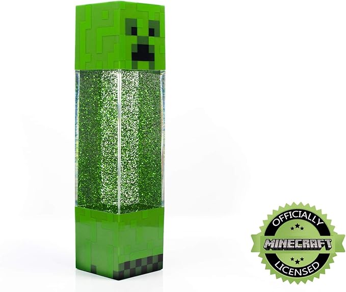 Minecraft Creeper Glitter Motion Light | 12-Inch Fun Mood Light LED Lamp
