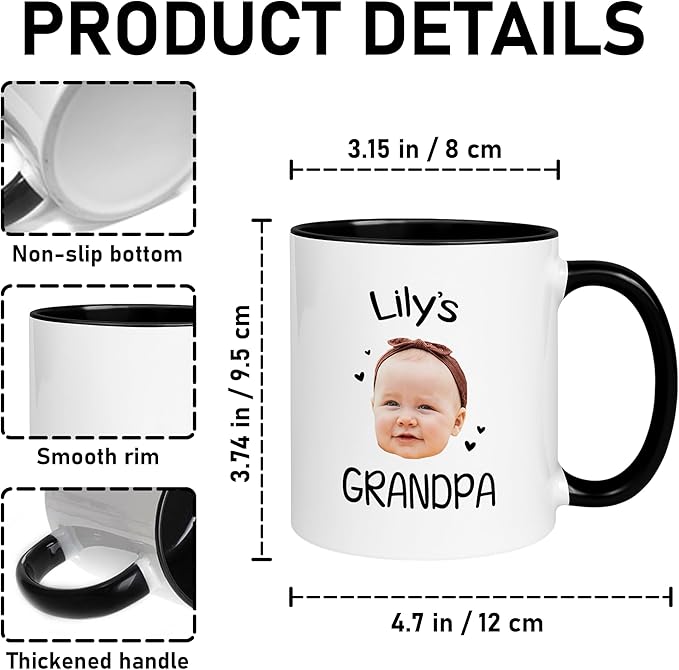 Personalized Dad to Papa Mug - Custom Est Year Coffee Mug for New Grandpa - First Time Grandfather Gift - Custom Grandparent - Keepsake for Him