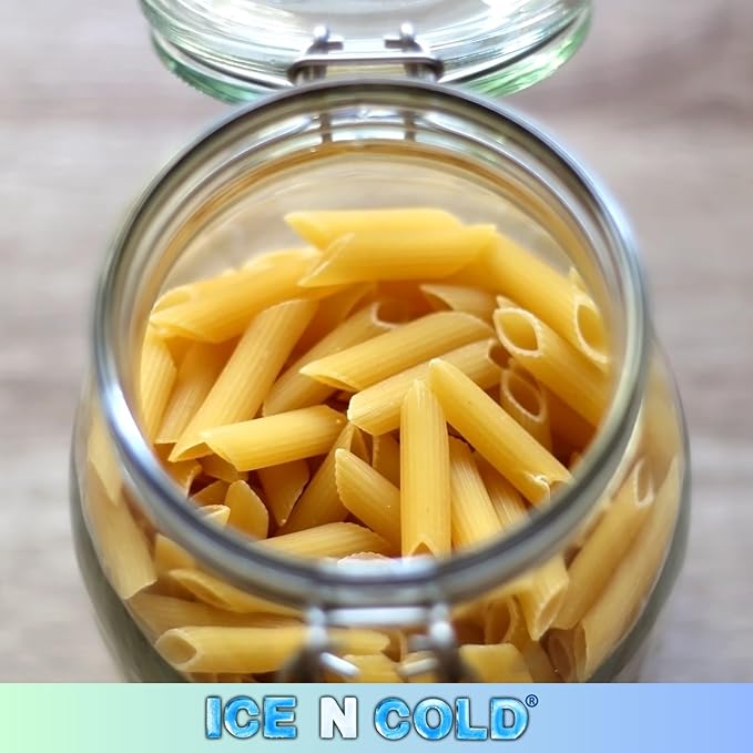 Airtight Glass Storage Jars with Clamp Lid – Food Storage Containers with Rubber Gasket Seal – Pantry & Kitchen Canisters for Dry Goods, Coffee, Sugar, Pasta – 0.4L to 2.2L Sizes (6, 14oz | 0.4L)