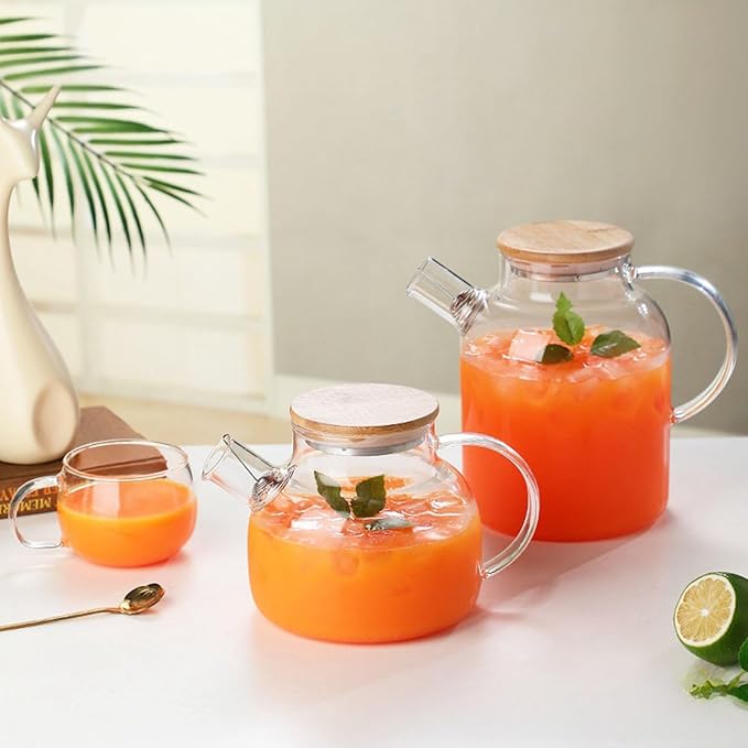 Hwagui - Glass Teapot with Infuser for Loose Tea and Blooming Tea, Heat Resistant Glass Teapot and Kettle for Stovetop, Perfect Tea Maker, 1600ml/54oz