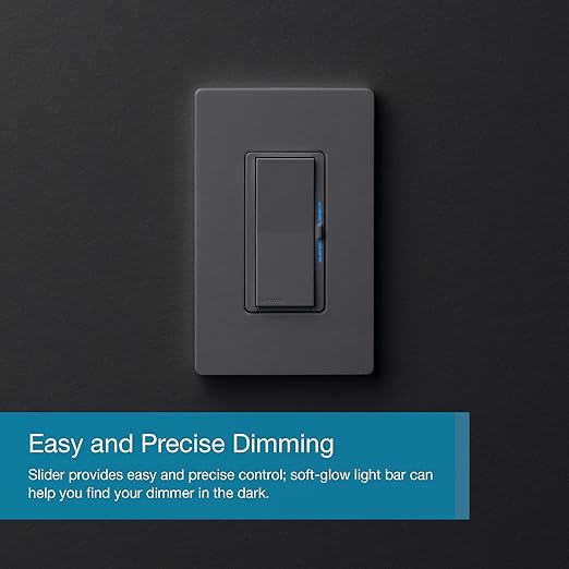 Lutron Diva Smart Dimmer Light Switch for Caseta Lighting (Lutron Smart Hub Required), for LED Lights, 150W, Single-Pole/3-Way, No Neutral, White, 3 Pack (DVRF-6LS-WH-3)