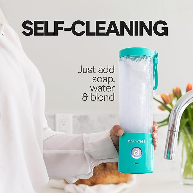 BlendJet 2 Portable Blender for Smoothies & Shakes - BlendJet Cordless Personal & Small Blender, USB-C Rechargeable & Self Cleaning - (Black, 20 oz.)