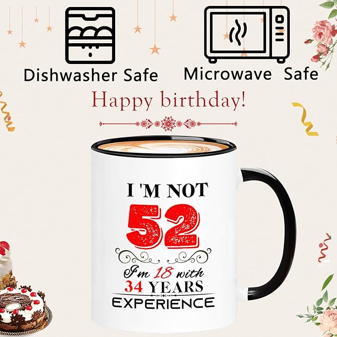 1973 52th Birthday Mug for Women Men, Turning 52 Year Old Birthday Gifts for Mom, Dad, Grandma, Grandpa, Wife, Husband, Daughter, Sister, Best Friends, Coworkers, Her, Him, 11oz Coffee Cup