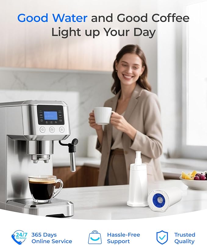 Waterdrop Coffee Filter, Replacement for Breville® Water Filter, Breville® Express Espresso Machine Water Filter, Breville® Barista Touch, Oracle® Touch BES990, TÜV SÜD Certified, 4 Packs