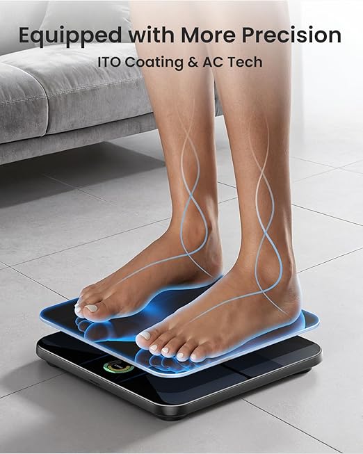 RENPHO Scale with BMI, Body Fat, Muscle Mass, Smart Scale for Body Weight, Wi-Fi & Bluetooth Body Composition Scale, Rechargeable, Elis Evo