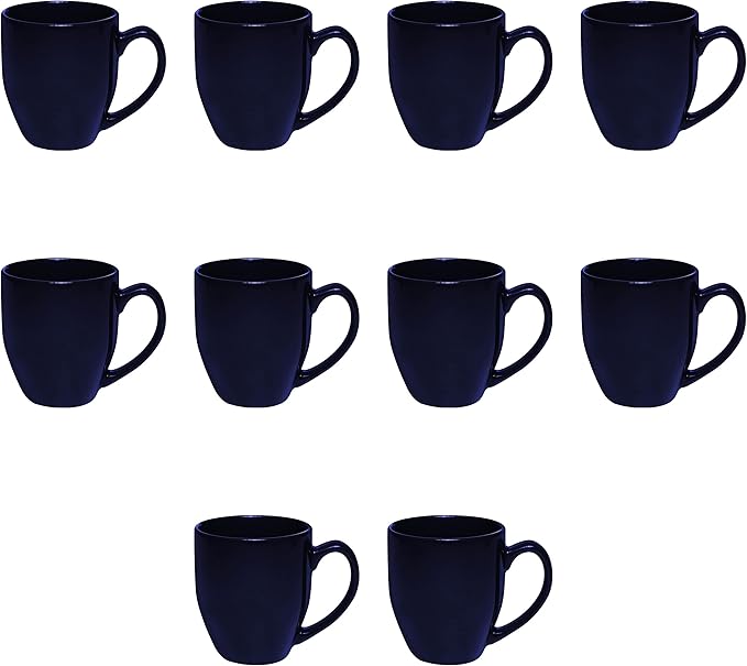 DISCOUNT PROMOS Large Coffee Cups 16 oz. Set of 10, Bulk Pack - Perfect for Tea, Espresso, Cappuccino, Hot Cocoa - Blue