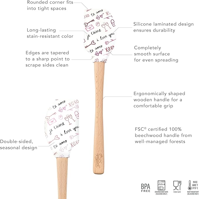 Tovolo Love Script Spatula, Kitchen Utensil for Food and Meal Prep, Baking, Mixing, Turning, and More