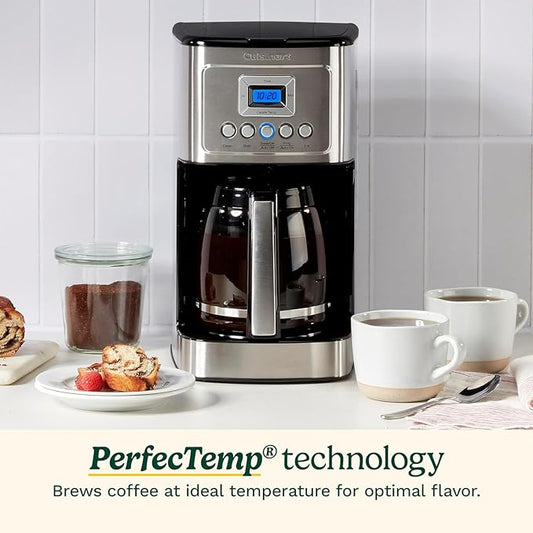 14 Cup Black/Stainless Steel Permanent Filter Coffee Maker, with Timer