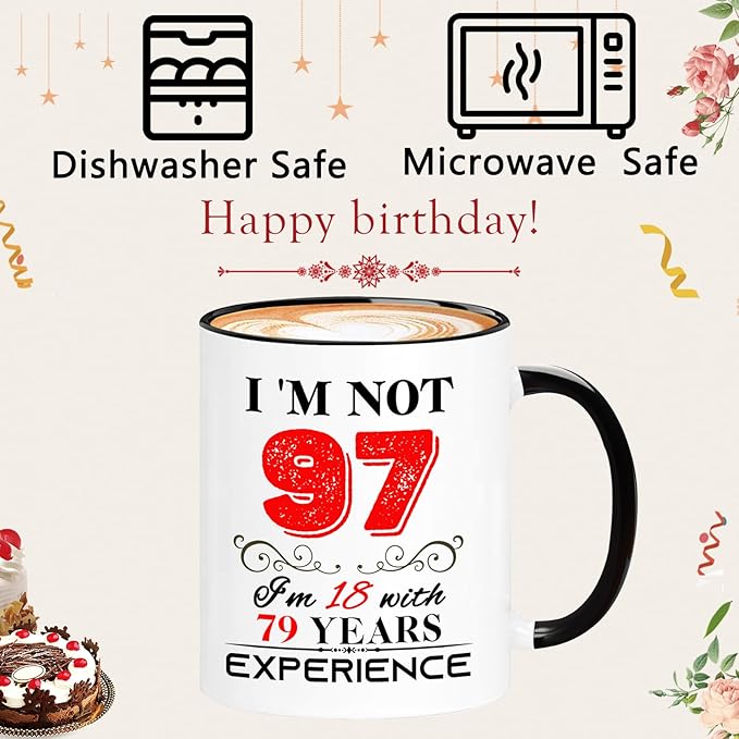 1928 97th Birthday Mug for Women Men, Turning 97 Year Old Birthday Gifts for Mom, Dad, Grandma, Grandpa, Wife, Husband, Uncle, Aunt, Sister, Best Friends, Coworkers, Her, Him, 11oz Coffee Cup