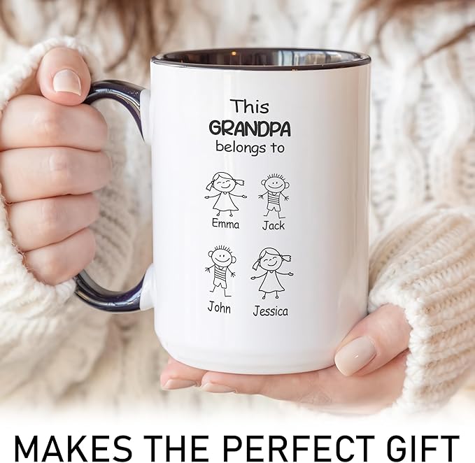 Personalized Dad to Papa Mug - Custom Est Year Coffee Cup for New Grandpa - First Time Grandfather Gift - Custom Grandparent - Keepsake Mug for Him