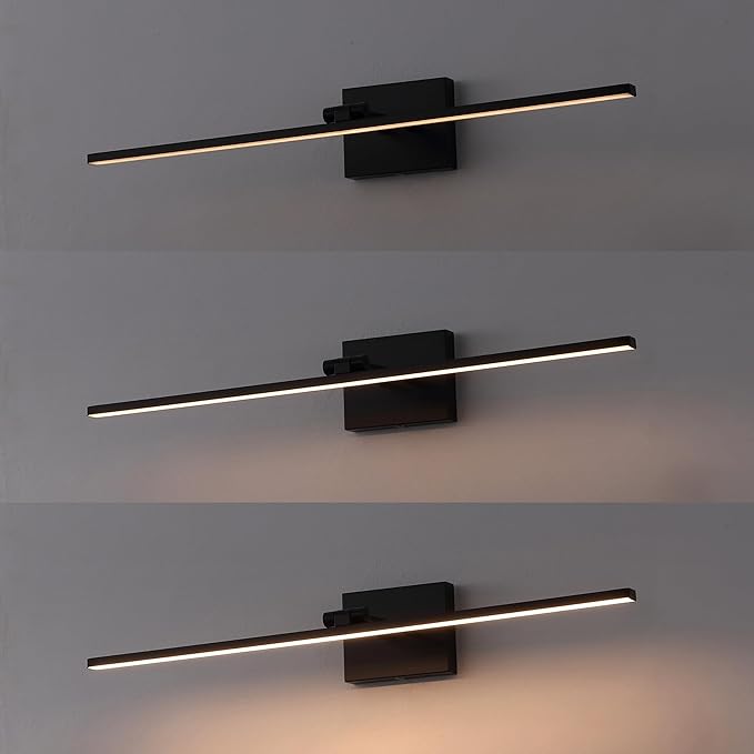 JONATHAN Y JYL7163C Santino 28" Modern Minimalist Swivel Integrated Dimmable LED Rechargeable Picture Light with Touch Sensor for Bedroom, Living Room, Kitchen, Office, Black