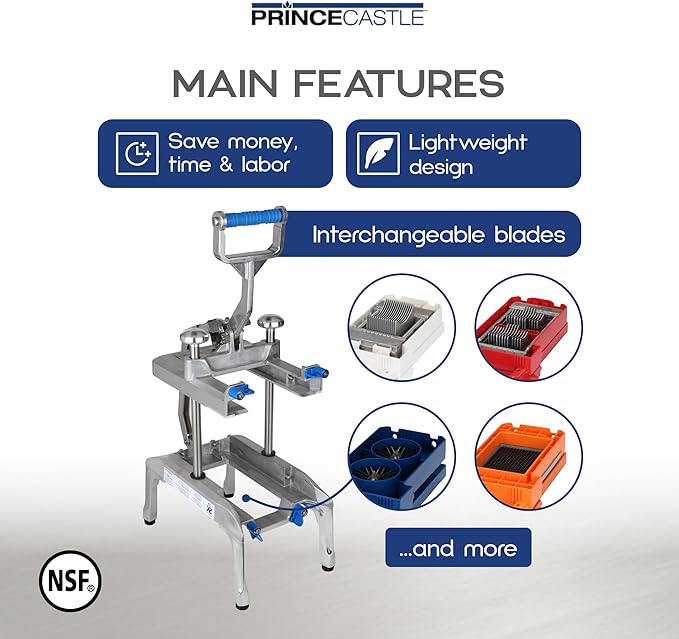 Prince Castle Saber King Mini Frame Assembly, Food Chopper and Vegetable Chopper, Manual Kitchen Cutter and Veggie Dicers for Commercial & Home Kitchens