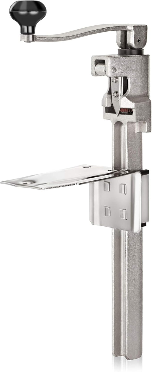 New Star Foodservice 7006841 Manual Table Can Opener with Plated Steel Base For Cans Up to 11” Tall